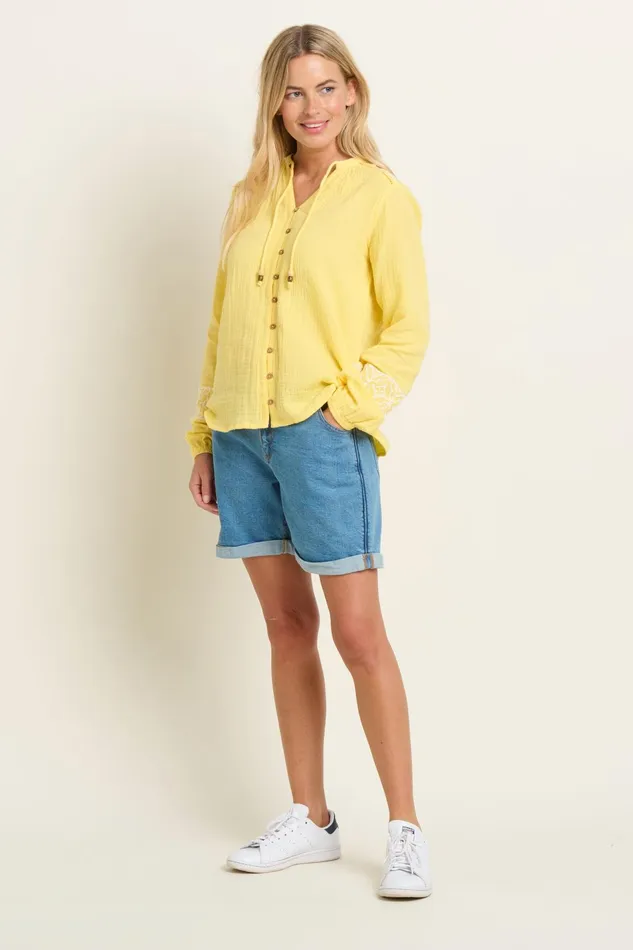Women Brakeburn Shirts Yellow Jessie Embroidered Blouse
