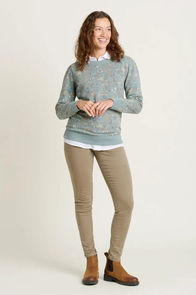 Women Brakeburn Sweatshirts And Hoodies Grey Mia Crew Neck Sweatshirt