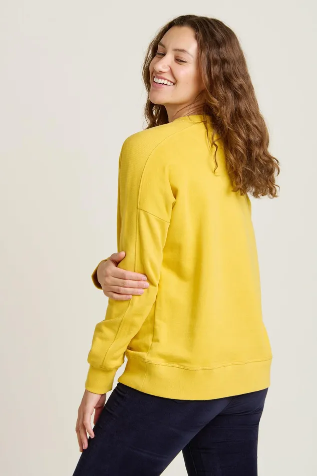 Women Brakeburn Sweatshirts And Hoodies Yellow Star Crew Neck Sweatshirt