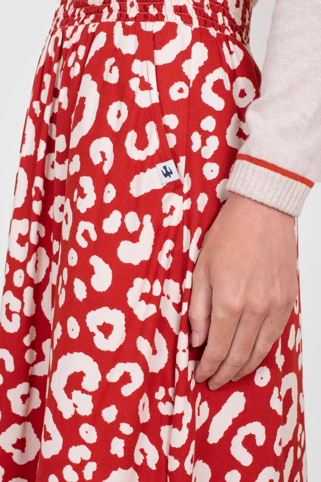 Women Brakeburn Trousers Skirts and Shorts Leopard Print Red Midaxi Skirt