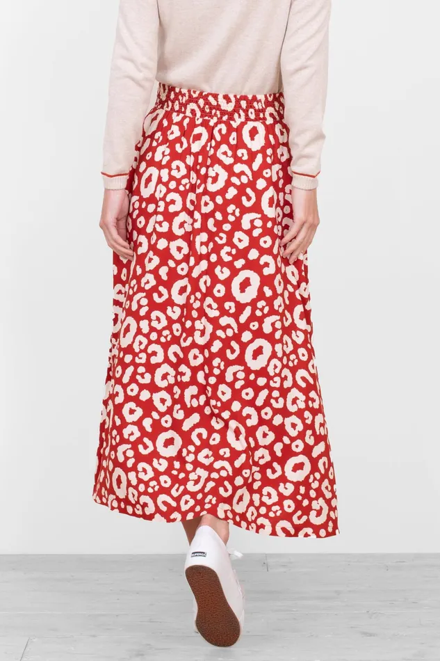 Women Brakeburn Trousers Skirts and Shorts Leopard Print Red Midaxi Skirt