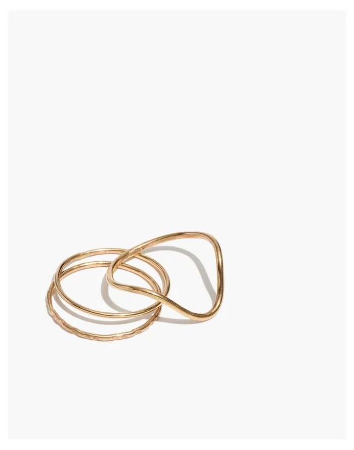 Women By Ren Three Piece Stacking Ring Set Gold Madewell Rings