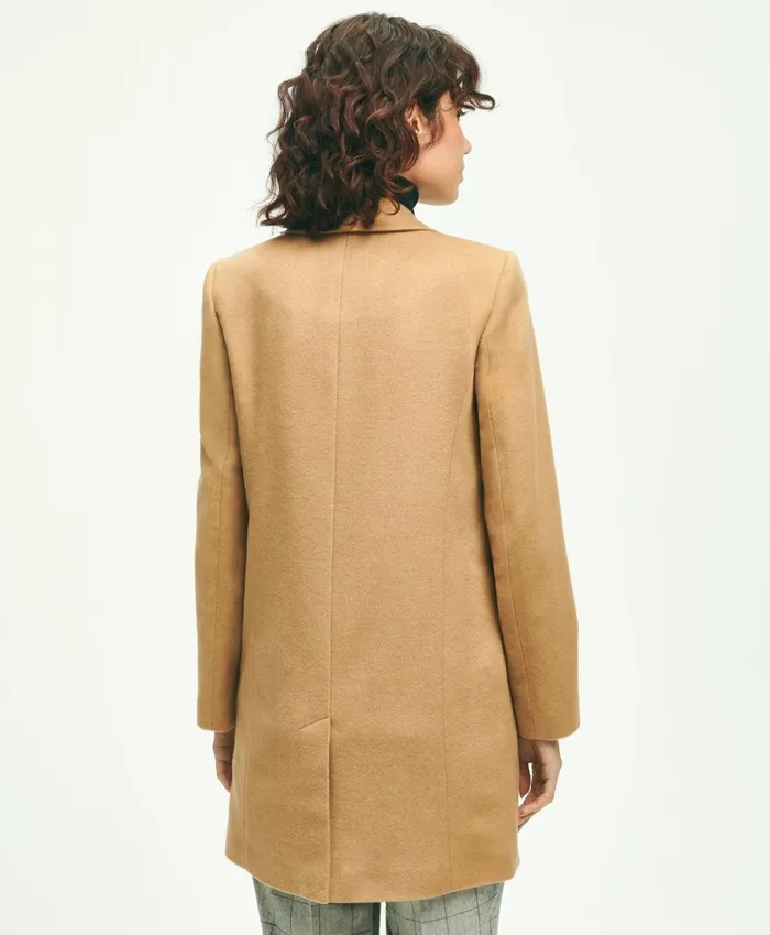Women Camel Hair Car Coat Camel Brooks Brothers Coats and Jackets