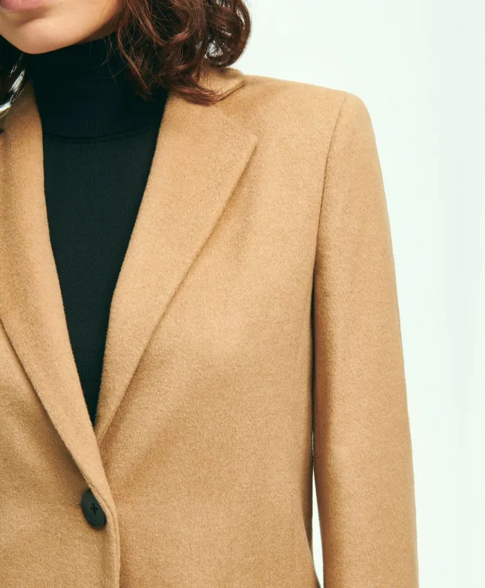 Women Camel Hair Car Coat Camel Brooks Brothers Coats and Jackets