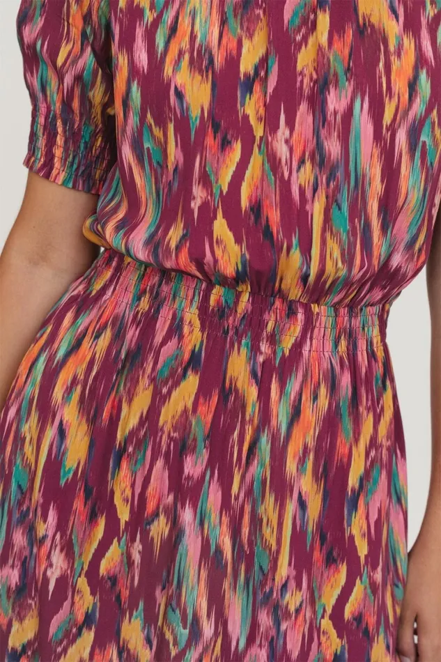 Women Cappagh 8211 Ikat Print Burgundy TWOTHIRDS Dresses