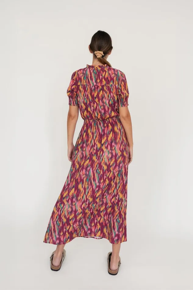 Women Cappagh 8211 Ikat Print Burgundy TWOTHIRDS Dresses