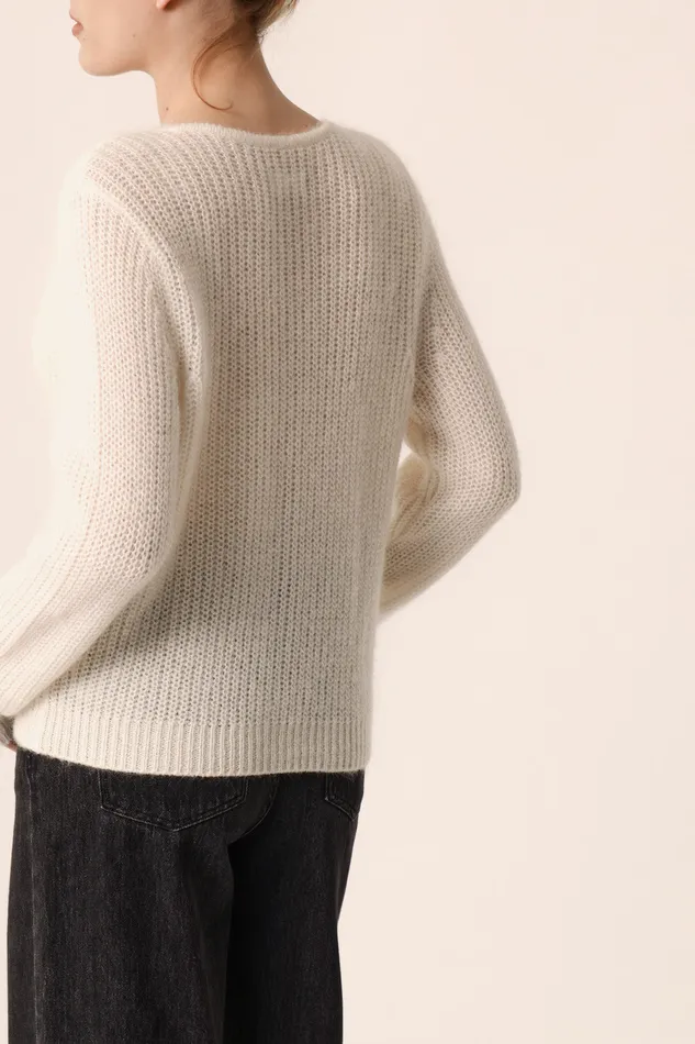 Women Cardigan Bully Ecru Gilet Mohair cru Des Petits Hauts Jumpers and Cardigans