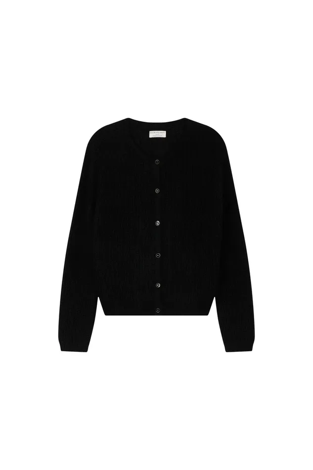 Women Cardigan Bully Noir Gilet Mohair Noir Des Petits Hauts Jumpers and Cardigans
