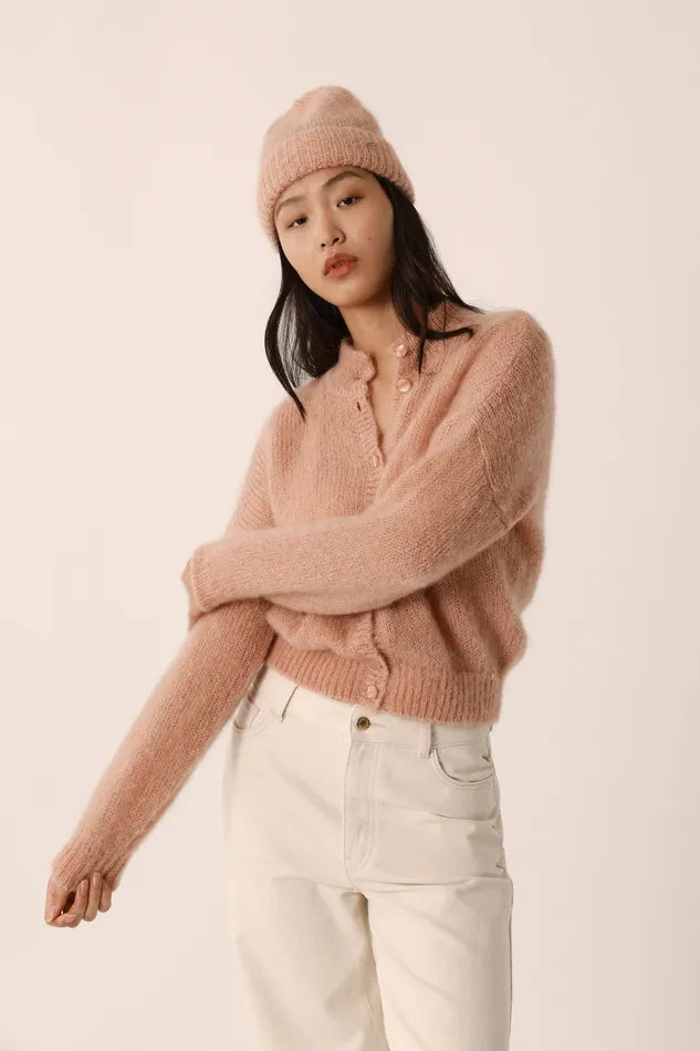 Women Cardigan Chidonie Naturel Gilet Mohair Beige Des Petits Hauts Jumpers and Cardigans Women Cardigan Chidonie Naturel Gilet Mohair Beige Des Petits Hauts Jumpers and Cardigans