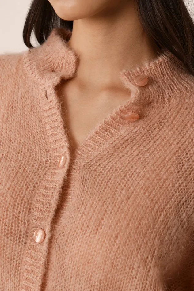 Women Cardigan Chidonie Naturel Gilet Mohair Beige Des Petits Hauts Jumpers and Cardigans
