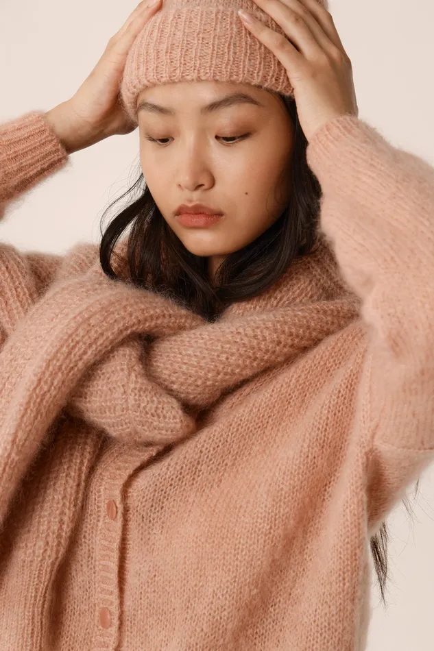 Women Cardigan Chidonie Naturel Gilet Mohair Beige Des Petits Hauts Jumpers and Cardigans
