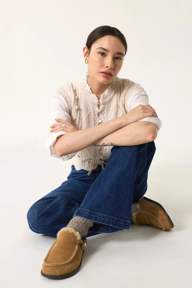 Women Cardigan Dolly Creme Gilet Sans Manches Laine Blanc Des Petits Hauts Jumpers and Cardigans