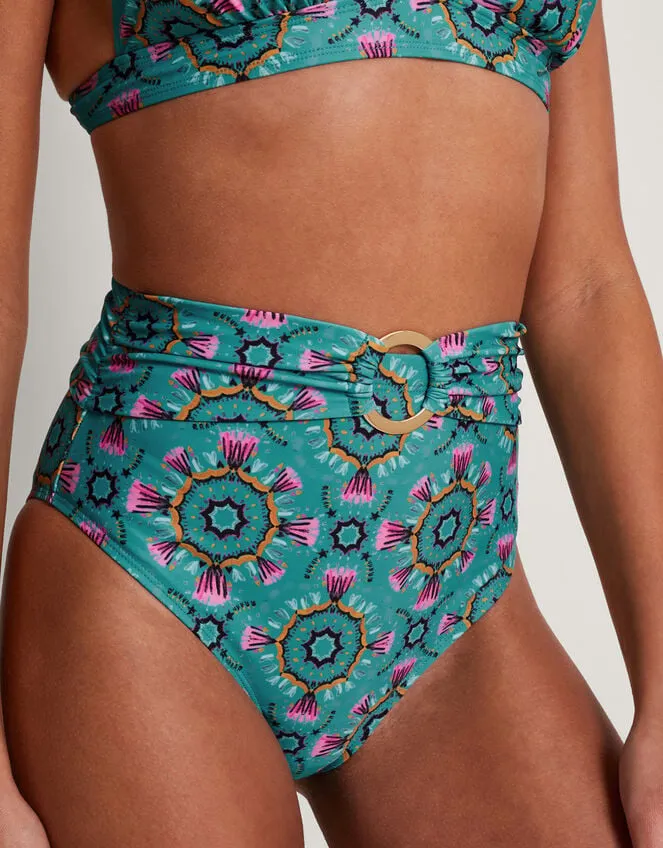 Women Carla Print Bikini Bottoms Teal Monsoon Beachwear and Swimwear