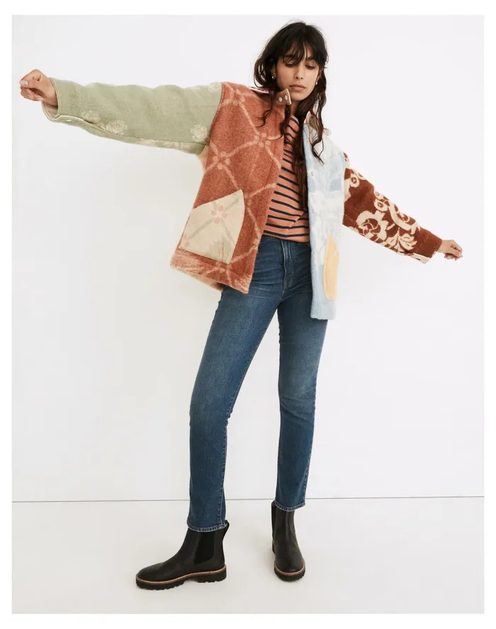 Women Carleen Upcycled Blanket Ardmore Jacket Ooak Vintage Wool Blankets Madewell Jackets
