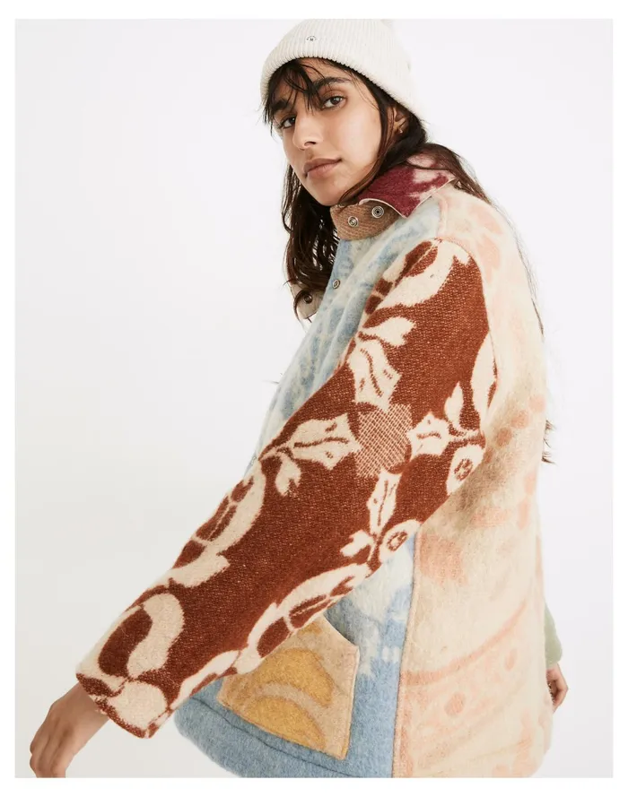 Women Carleen Upcycled Blanket Ardmore Jacket Ooak Vintage Wool Blankets Madewell Jackets