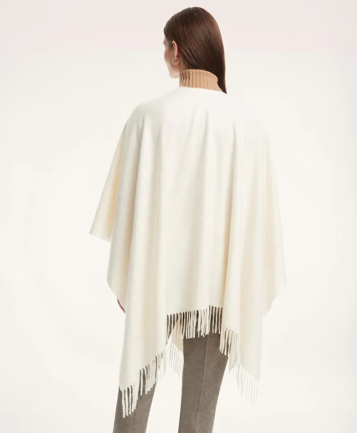 Women Cashmere Ruana Ivory Brooks Brothers Scarves and Gloves