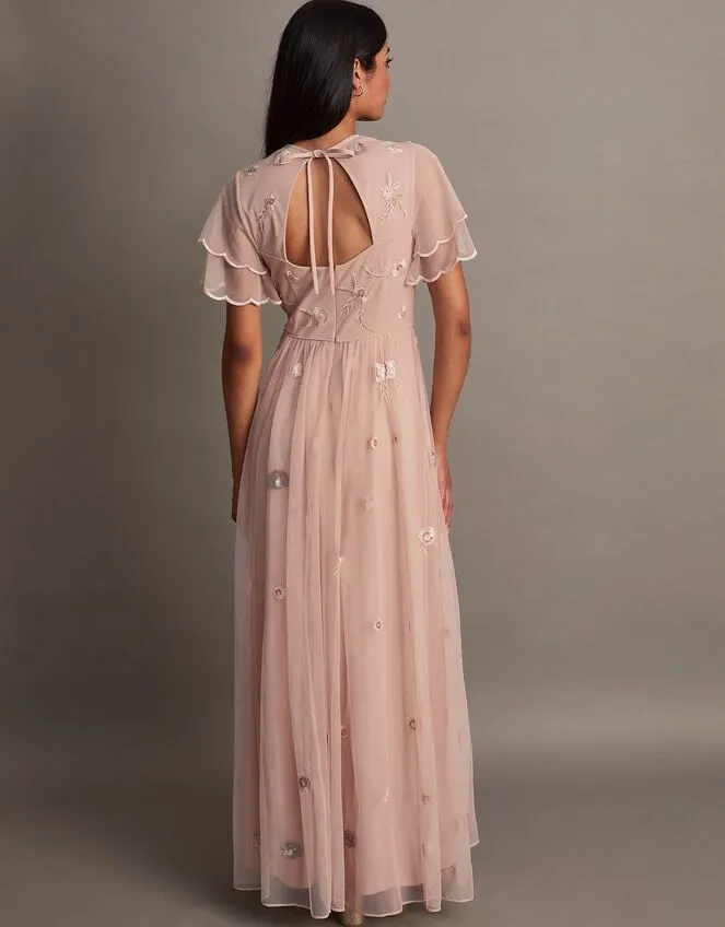 Women Catherine Embellished Maxi Dress With Recycled Polyester Pink Monsoon Occasionwear