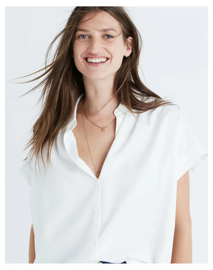 Women Central Shirt In Pure White Pure White Madewell Tops and Shirts Women Central Shirt In Pure White Pure White Madewell Tops and Shirts