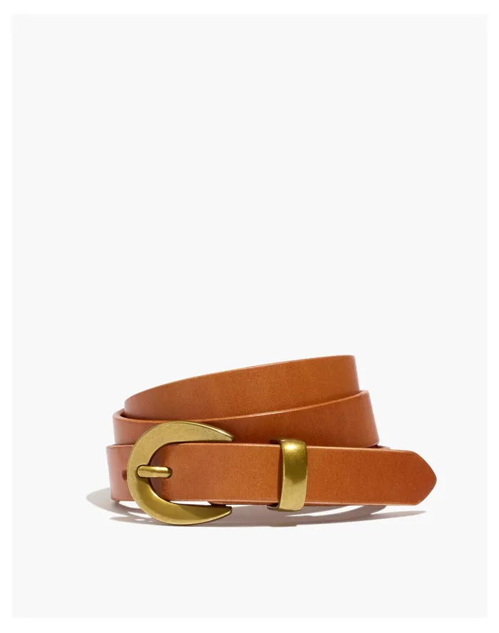 Women Chunky Buckle Skinny Leather Belt Desert Camel Madewell Belts