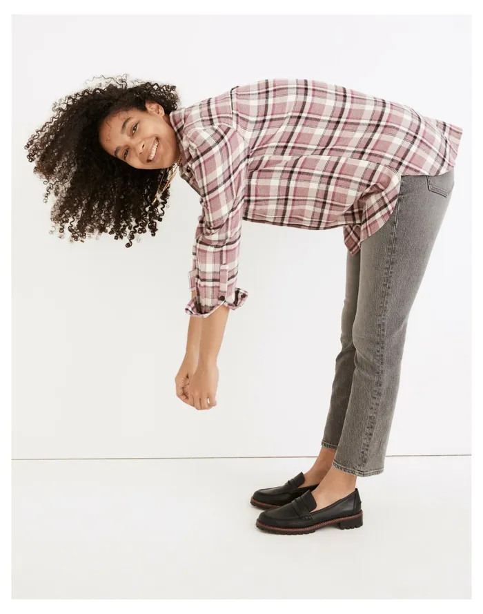 Women Classic Ex Boyfriend Shirt In Cornado Plaid Faded Fig Madewell Tops and Shirts Women Classic Ex Boyfriend Shirt In Cornado Plaid Faded Fig Madewell Tops and Shirts