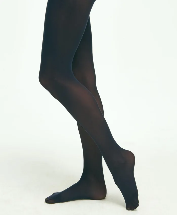 Women Classic Opaque Tights Navy Brooks Brothers Socks and Hosiery