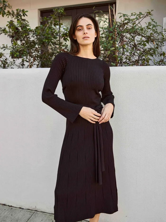 Women Clea 8211 Emerson Rib Dress In Black The UNDONE Dresses