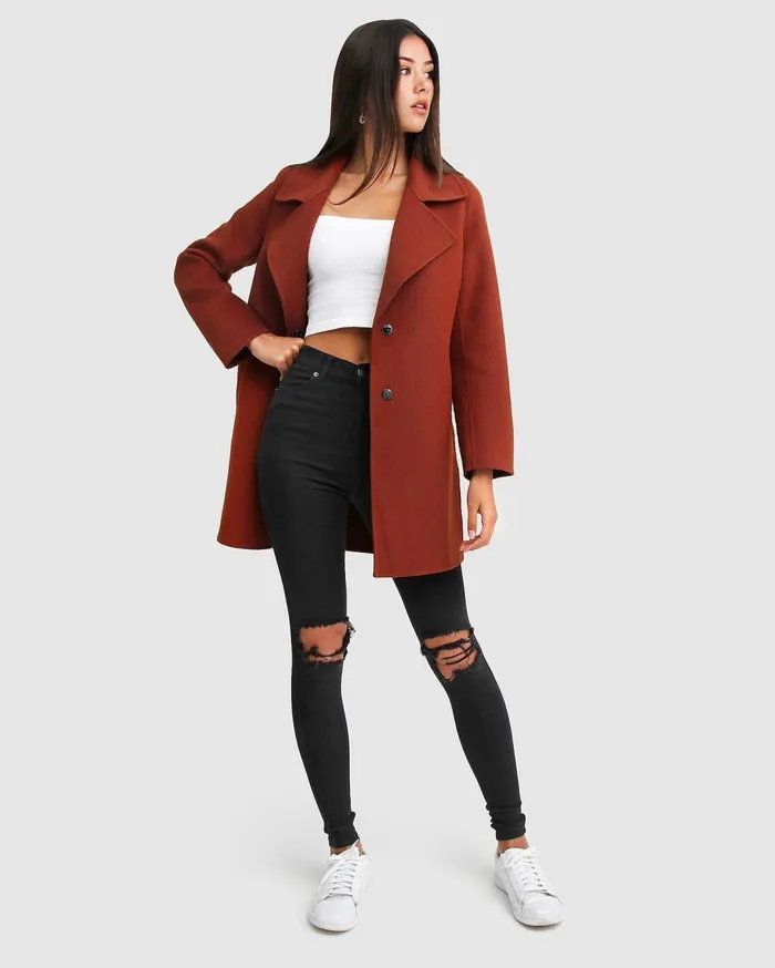 Women Coats and Jackets Belle and Bloom ExBoyfriend Wool Oversized Coat Caramel