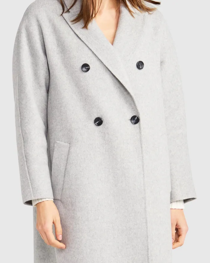 Women Coats and Jackets Belle and Bloom Guestlist Oversized Double Breasted Coat 8211 Grey Marle