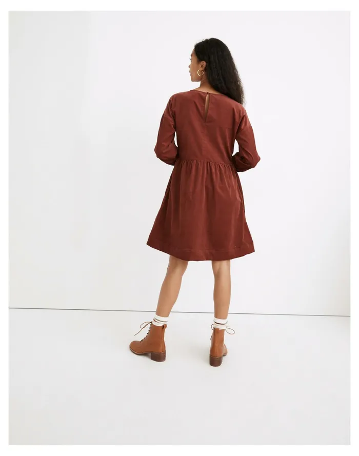 Women Corduroy Relaxed Mini Dress Rusted Burgundy Madewell Dresses Women Corduroy Relaxed Mini Dress Rusted Burgundy Madewell Dresses