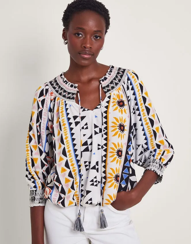 Women Corey Bubble Hem Top Ivory Monsoon Tops and Blouses