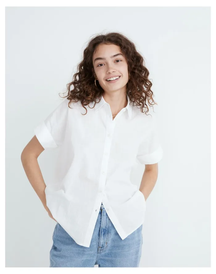 Women Courier Pintuck Back Shirt Eyelet White Madewell Tops and Shirts