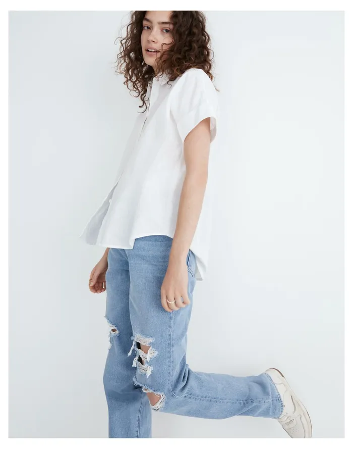 Women Courier Pintuck Back Shirt Eyelet White Madewell Tops and Shirts Women Courier Pintuck Back Shirt Eyelet White Madewell Tops and Shirts