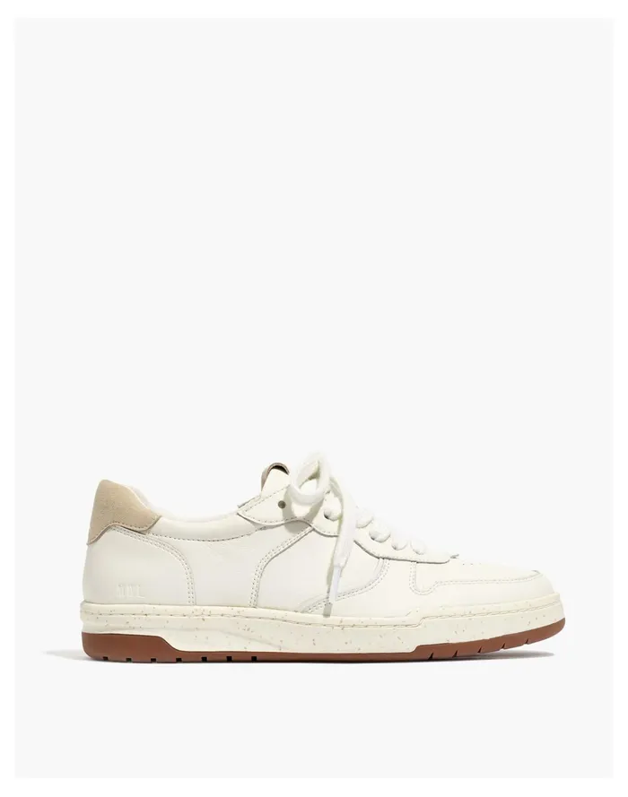 Women Court Sneakers In White Leather Ivory Multi Madewell Sneakers