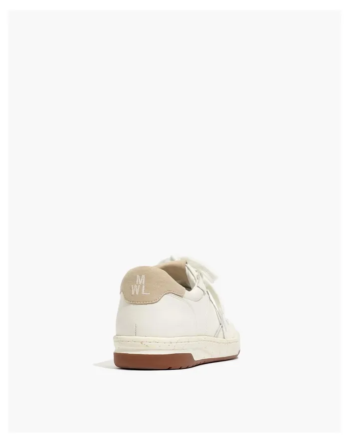 Women Court Sneakers In White Leather Ivory Multi Madewell Sneakers