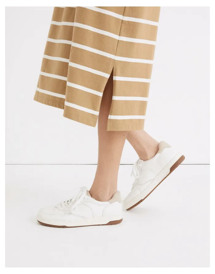 Women Court Sneakers In White Leather Ivory Multi Madewell Sneakers
