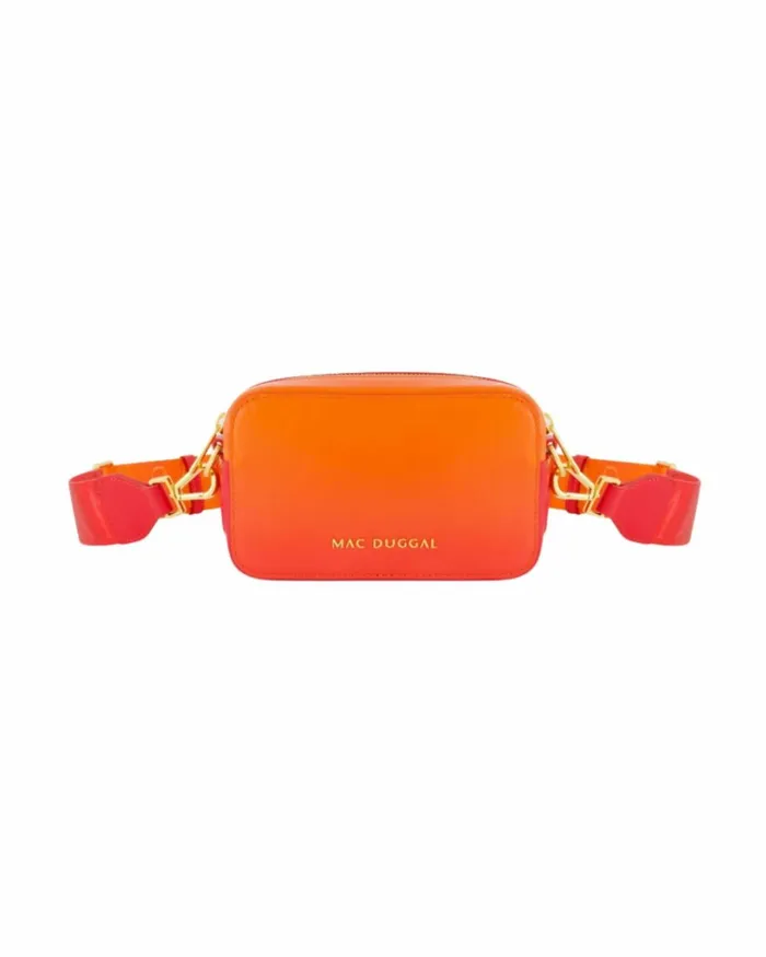 Women Crossbody Bags Mac Duggal Ombre Small Leather Crossbody Camera Bag With Adjustable Strap 8211 FINAL Sunset Ombre