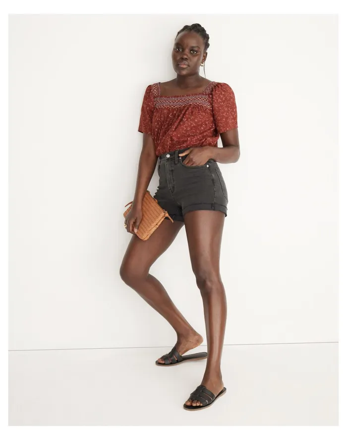 Women Curvy High Rise Denim Shorts In Lunar Wash Lunar Wash Madewell Shorts