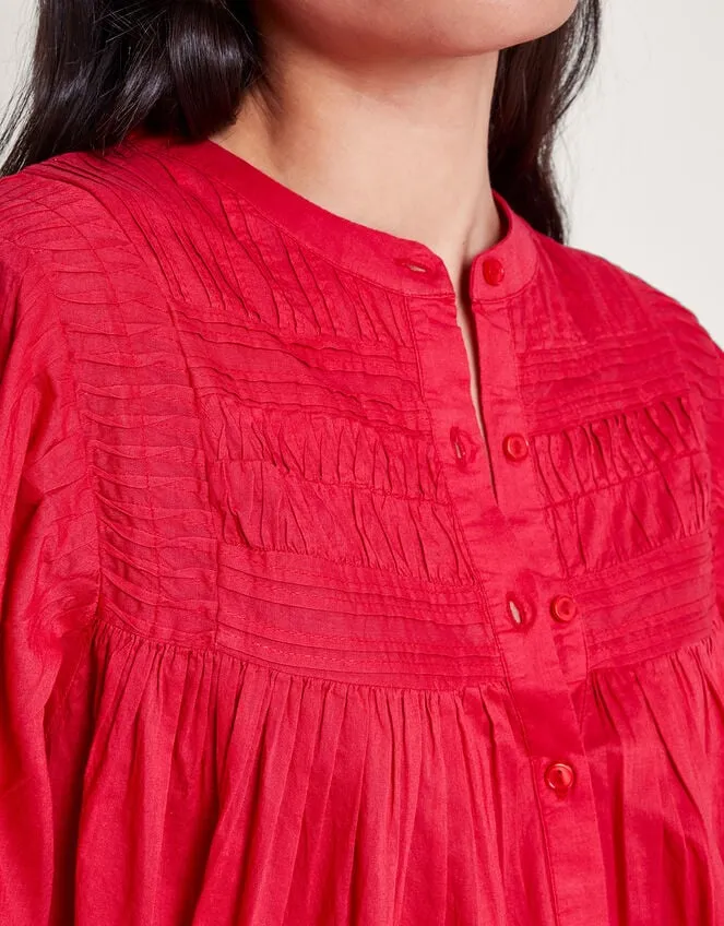 Women Dahlia Pintuck Shirt Pink Monsoon Tops and Blouses