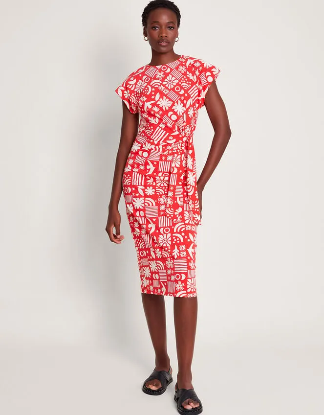 Women Dario Side Tie Dress Red Monsoon Dresses