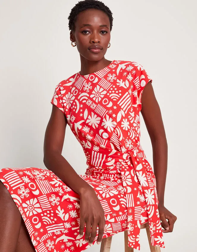 Women Dario Side Tie Dress Red Monsoon Dresses