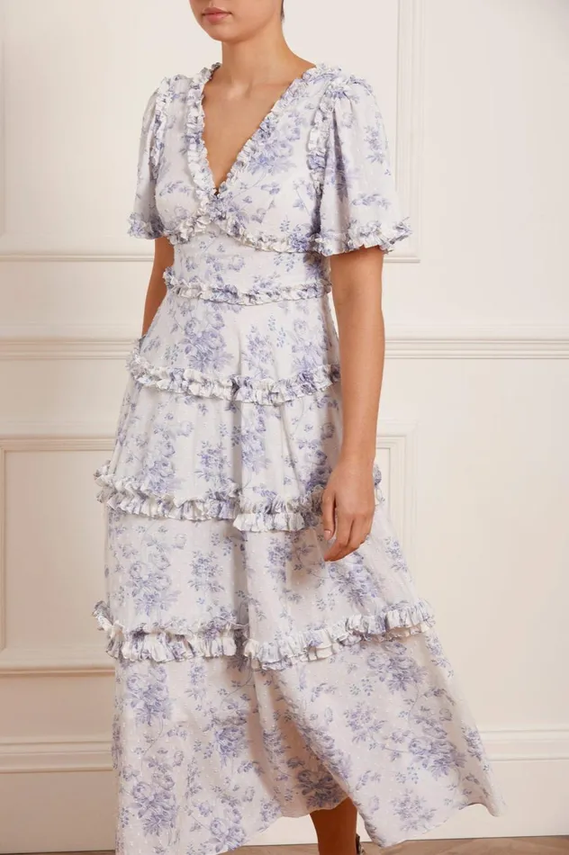 Women Day Dresses Needle and Thread Rambling Roses Cotton Ankle Gown Multi
