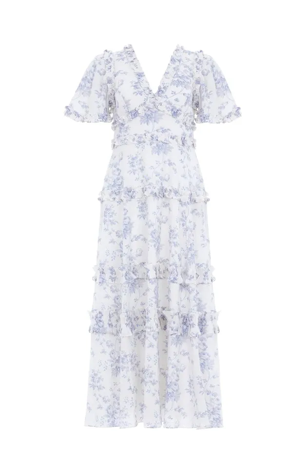 Women Day Dresses Needle and Thread Rambling Roses Cotton Ankle Gown Multi