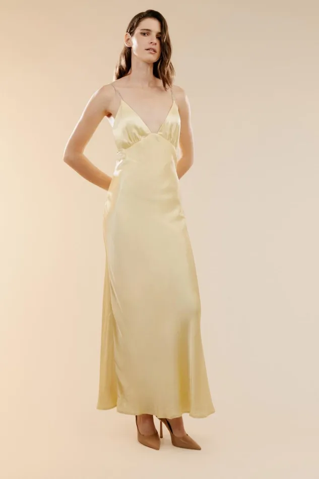 Women Day To Night Dresses Bardot Capri Diamonte Slip Dress In Canary Yellow Canary Yellow Women Day To Night Dresses Bardot Capri Diamonte Slip Dress In Canary Yellow Canary Yellow