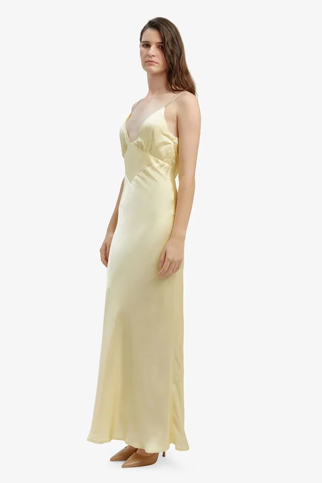 Women Day To Night Dresses Bardot Capri Diamonte Slip Dress In Canary Yellow Canary Yellow Women Day To Night Dresses Bardot Capri Diamonte Slip Dress In Canary Yellow Canary Yellow