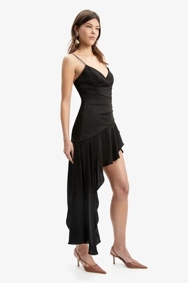 Women Day To Night Dresses Bardot Idres High Low Dress In Black Black Women Day To Night Dresses Bardot Idres High Low Dress In Black Black