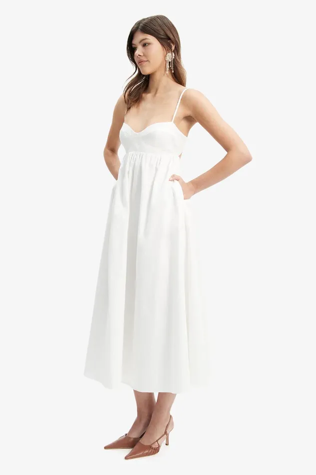 Women Day To Night Dresses Bardot Lenora Midi Dress In Orchid White Orchid White Women Day To Night Dresses Bardot Lenora Midi Dress In Orchid White Orchid White
