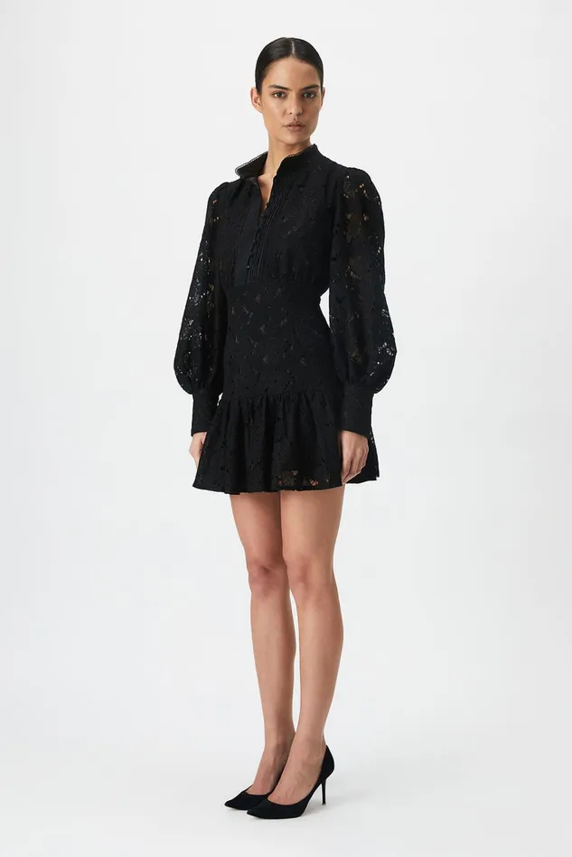 Women Day To Night Dresses Bardot Remy Mini Lace Dress In Black Black Women Day To Night Dresses Bardot Remy Mini Lace Dress In Black Black