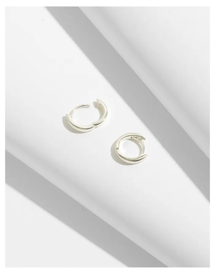 Women Delicate Collection Demi Fine Huggie Mini Hoop Earrings Sterling Silver Madewell 14K GoldPlated Women Delicate Collection Demi Fine Huggie Mini Hoop Earrings Sterling Silver Madewell 14K GoldPlated