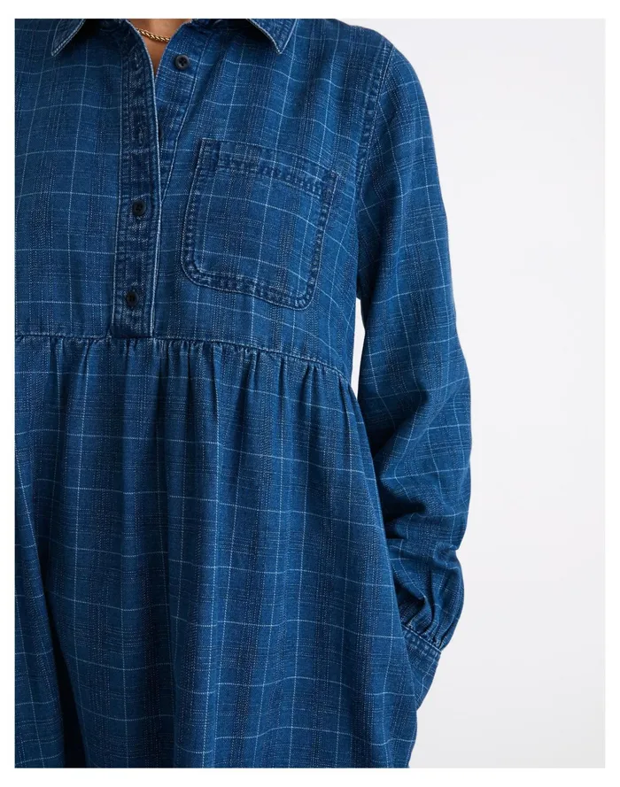 Women Denim Babydoll Shirtdress In Indigo Plaid Janie Plaid Madewell Dresses Women Denim Babydoll Shirtdress In Indigo Plaid Janie Plaid Madewell Dresses