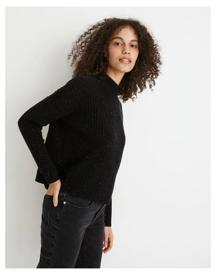 Women Donegal Resourced Cashmere Ribbed Mockneck Pullover Sweater Donegal Raven Madewell Sweaters Women Donegal Resourced Cashmere Ribbed Mockneck Pullover Sweater Donegal Raven Madewell Sweaters
